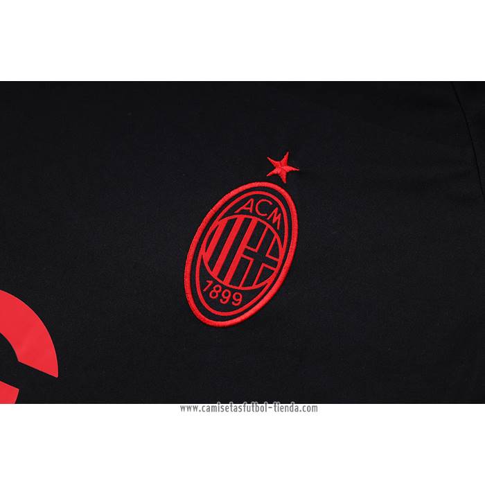 Chandal del AC Milan 2022 2023 Manga Corta Negro - Pantalon Corto